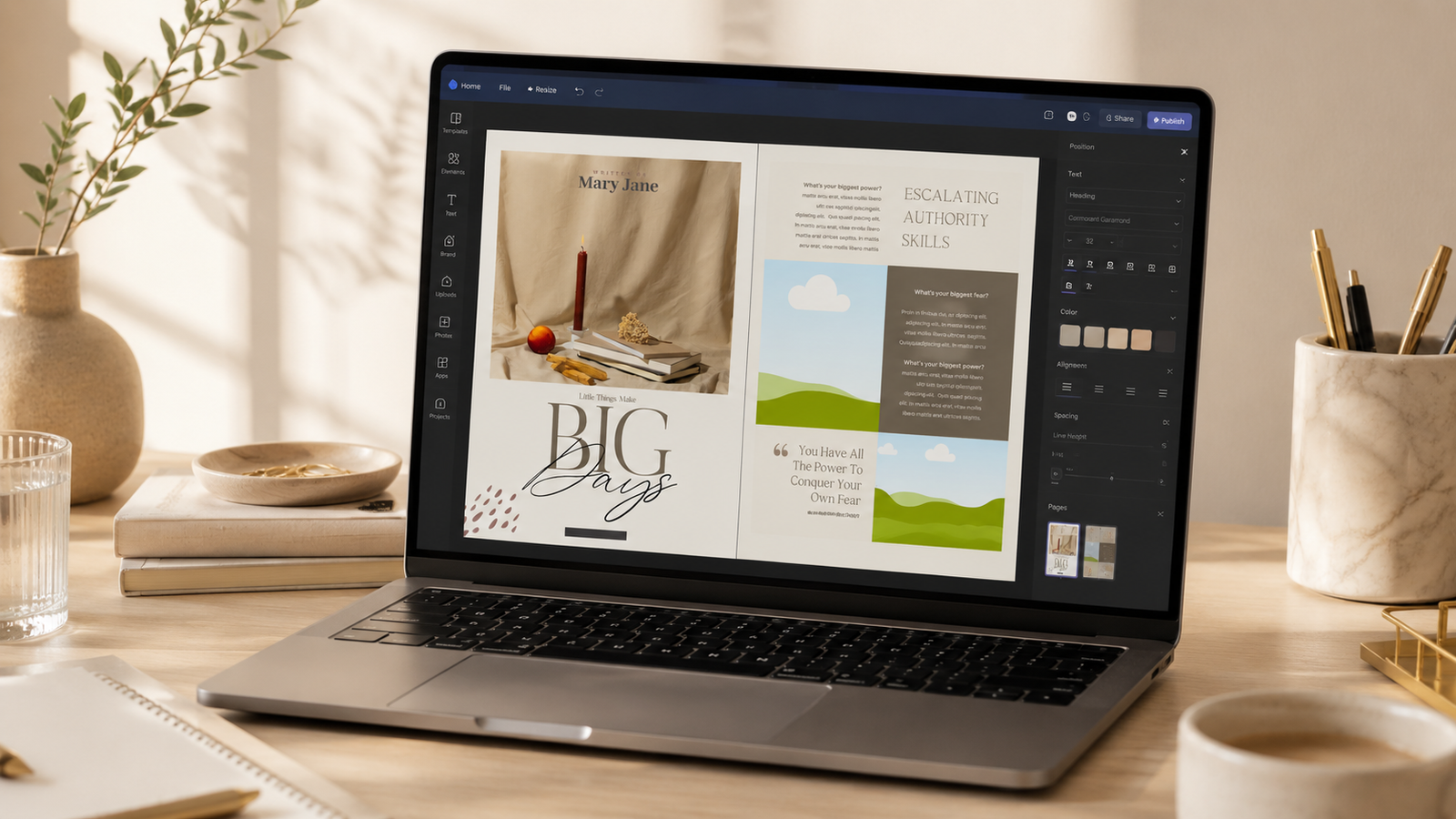 ebook cover and interior page